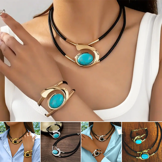 🔥Heißer Verkauf 50% Rabatt✨🐌 #DurableBohoJewelry #AcrylicStoneSet" #DurableBohoJewelry #AcrylicStoneSet"Vintage Boho Halskette & Armband Set